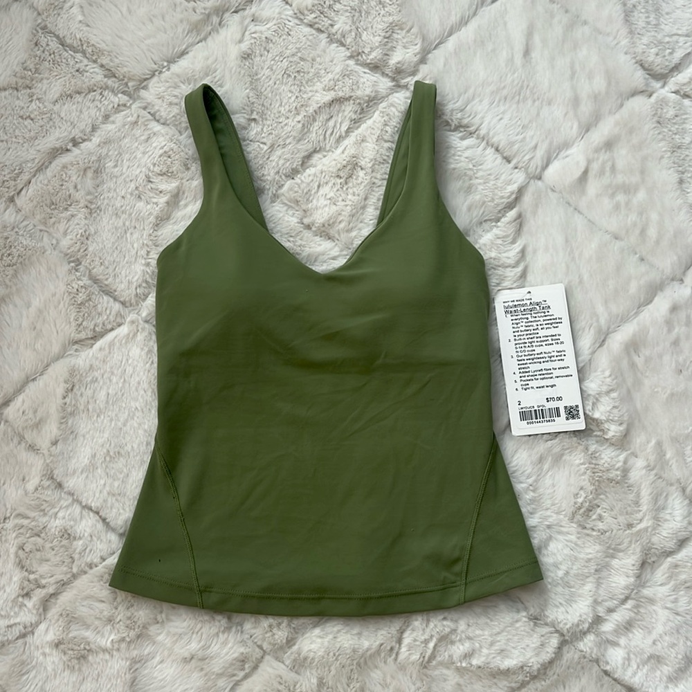 Lululemon Align Waist-Length Tank Green Size 2